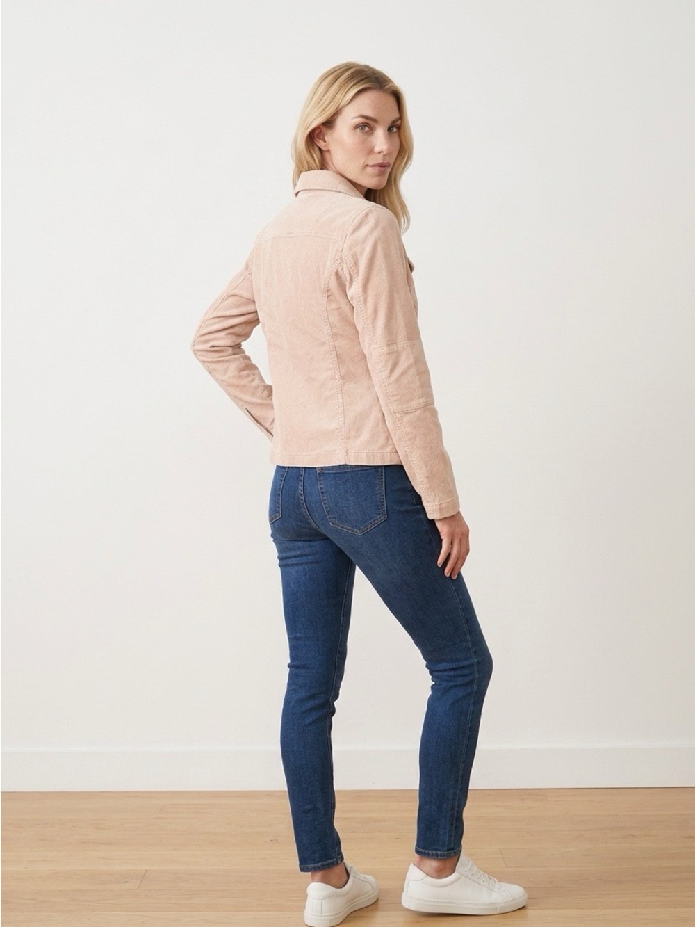 Vintage Y2K Z. Cavaricci Blush Pink Tailored Corduroy Button Jacket Size Large - Picture 4 of 10